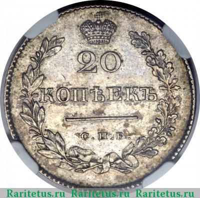 Реверс монеты 20 копеек 1830 года СПБ-НГ без хвоста