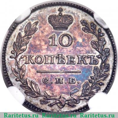 Реверс монеты 10 копеек 1827 года СПБ-НГ 