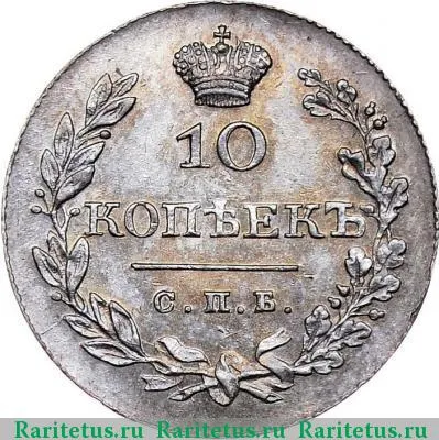 Реверс монеты 10 копеек 1828 года СПБ-НГ 