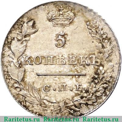 Реверс монеты 5 копеек 1827 года СПБ-НГ 