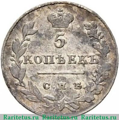 Реверс монеты 5 копеек 1828 года СПБ-НГ 