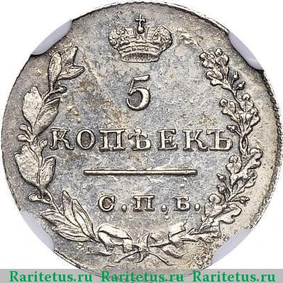 Реверс монеты 5 копеек 1829 года СПБ-НГ 