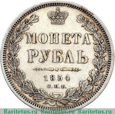 Реверс монеты 1 рубль 1854 года СПБ-HI 8 звеньев