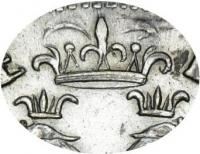 Деталь монеты 1 рубль 1705 года МД корона открытая
