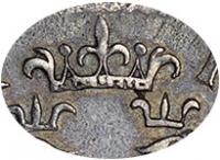 Деталь монеты 1 рубль 1705 года МД корона закрытая, низкая