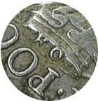 Деталь монеты 1 рубль 1718 года KO-L на лапе