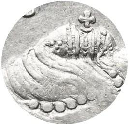 Деталь монеты 1 рубль 1739 года  6 жемчужин