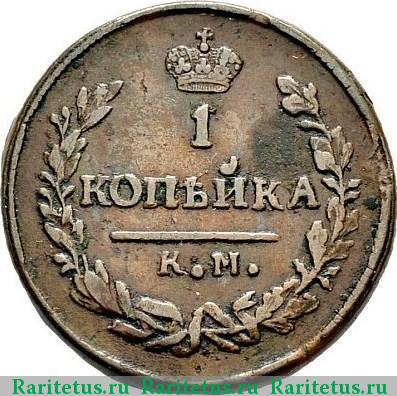 Реверс монеты 1 копейка 1830 года КМ-АМ 