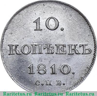 Реверс монеты 10 копеек 1810 года СПБ-ФГ старый тип