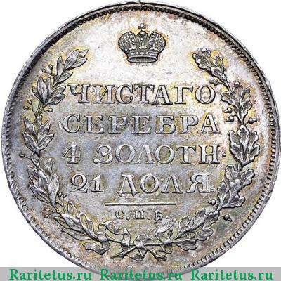 Реверс монеты 1 рубль 1812 года СПБ-МФ скипетр длиннее