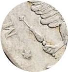 Деталь монеты 1 рубль 1818 года СПБ-ПС скипетр короче