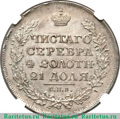 Реверс монеты 1 рубль 1820 года СПБ-ПД 