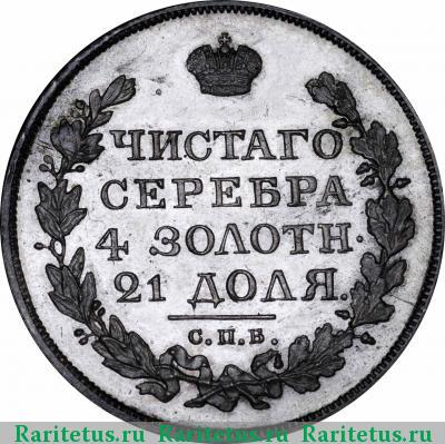 Реверс монеты 1 рубль 1820 года СПБ-ПС 