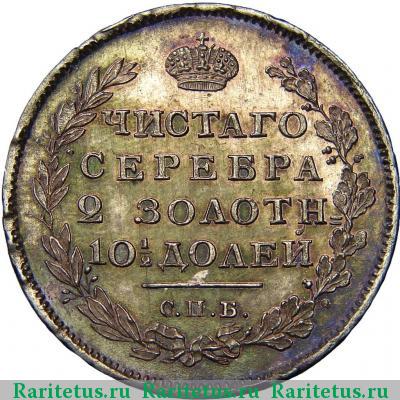 Реверс монеты полтина 1814 года СПБ-МФ 