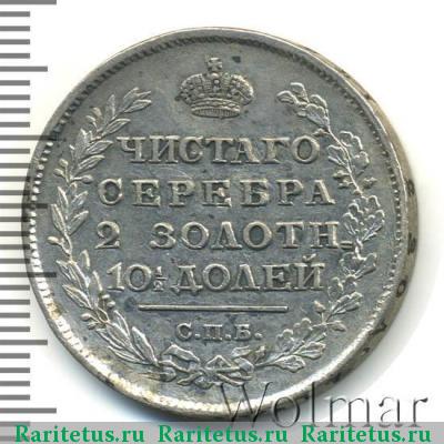 Реверс монеты полтина 1816 года СПБ-МФ 