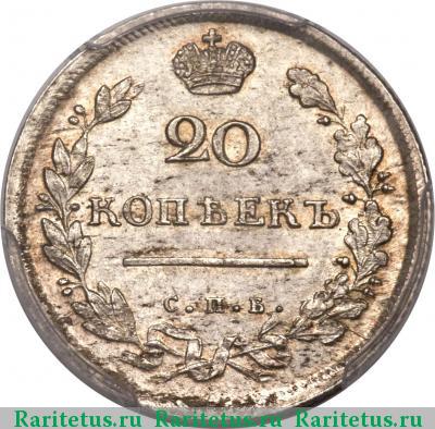 Реверс монеты 20 копеек 1813 года СПБ-ПС 