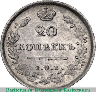 Реверс монеты 20 копеек 1814 года СПБ-ПС 