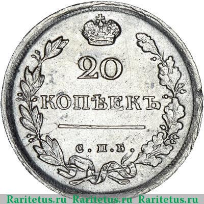 Реверс монеты 20 копеек 1817 года СПБ-ПС 