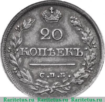 Реверс монеты 20 копеек 1825 года СПБ-НГ 