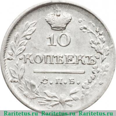 Реверс монеты 10 копеек 1823 года СПБ-ПД 