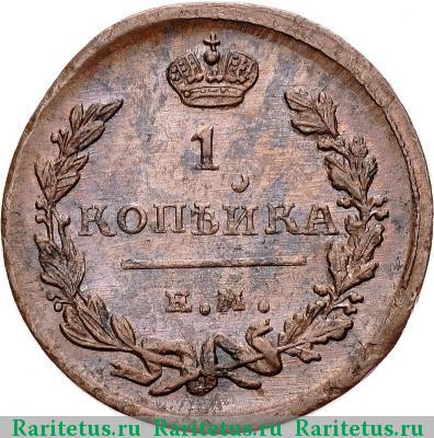 Реверс монеты 1 копейка 1824 года ЕМ-ПГ 
