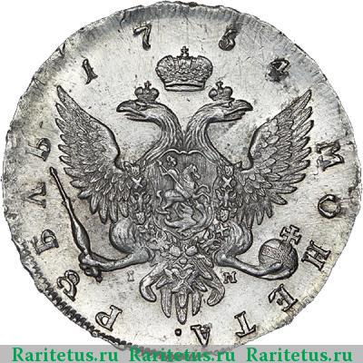 Реверс монеты 1 рубль 1754 года СПБ-BS-IМ 