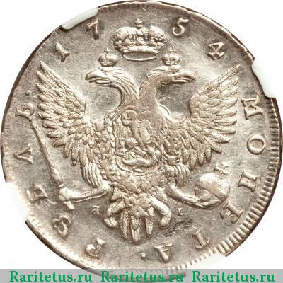 Реверс монеты 1 рубль 1754 года СПБ-BS-ЯI 