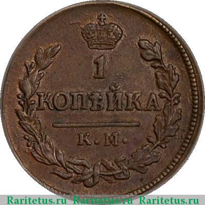 Реверс монеты 1 копейка 1823 года КМ-АМ 