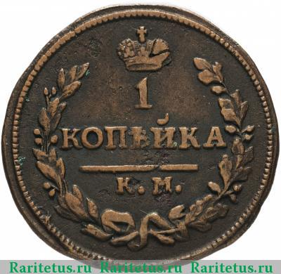 Реверс монеты 1 копейка 1824 года КМ-АМ 