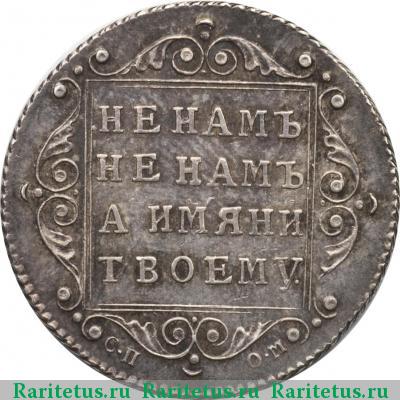 Реверс монеты полуполтинник 1798 года СП-ОМ полу/полти/нникъ