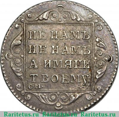 Реверс монеты полуполтинник 1801 года СМ-АИ 