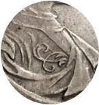 Деталь монеты 1 рубль 1719 года OK арабески на груди