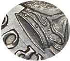 Деталь монеты 1 рубль 1720 года  с пряжкой, арабески