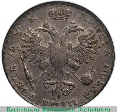 Реверс монеты 1 рубль 1720 года  без букв, без пальмовой ветви