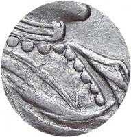Деталь монеты полтина 1721 года  без пальмовой ветви