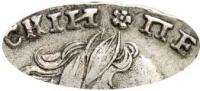 Деталь монеты 1 рубль 1723 года OK средний крест, розетка