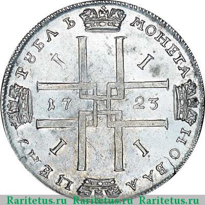 Реверс монеты 1 рубль 1723 года OK 