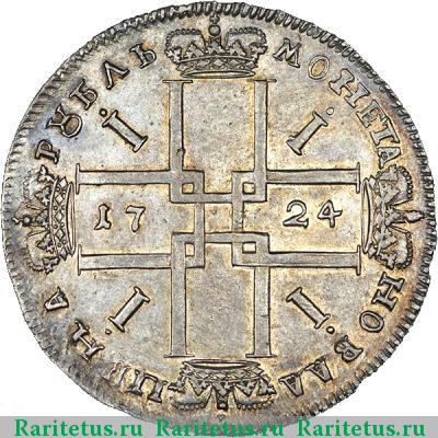 Реверс монеты 1 рубль 1724 года  ошибка