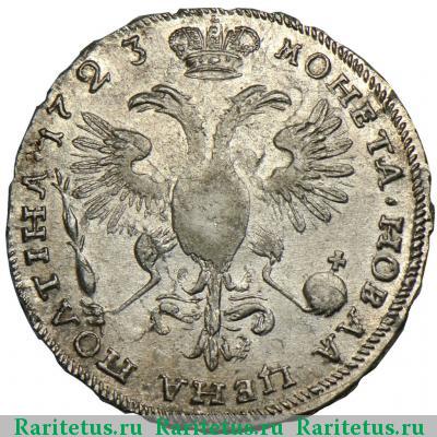 Реверс монеты полтина 1723 года  
