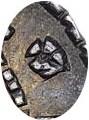 Деталь монеты гривна 1709 года БК розетки