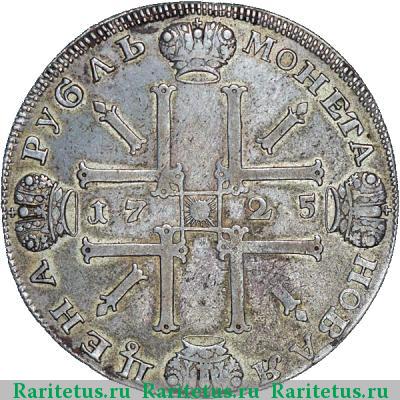 Реверс монеты 1 рубль 1725 года СПБ без лент