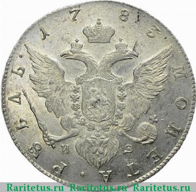 Реверс монеты 1 рубль 1783 года СПБ-TI-ИЗ 