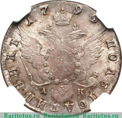 Реверс монеты полуполтинник 1794 года СПБ-АК 