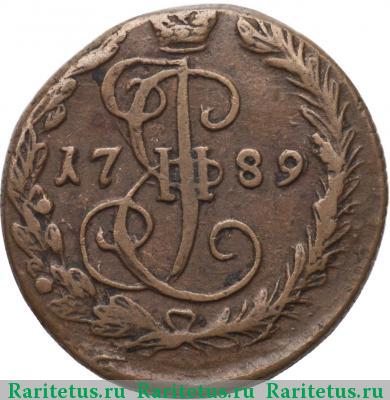 Реверс монеты денга 1789 года ЕМ 