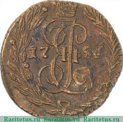 Реверс монеты полушка 1786 года ЕМ 