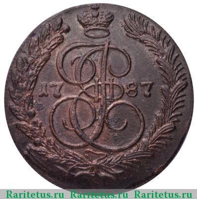 Реверс монеты 5 копеек 1787 года КМ 