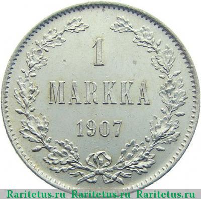 Реверс монеты 1 марка 1907 года L 