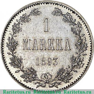 Реверс монеты 1 марка 1893 года L 