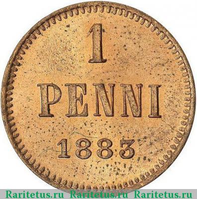 Реверс монеты 1 пенни (penni) 1883 года  