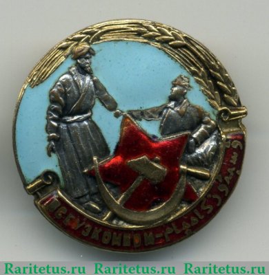 Знак «Всеузбекский комитет помощи инвалидам и красноармейцам (ВСЕУЗКОМПОМ)» 1920 года, СССР